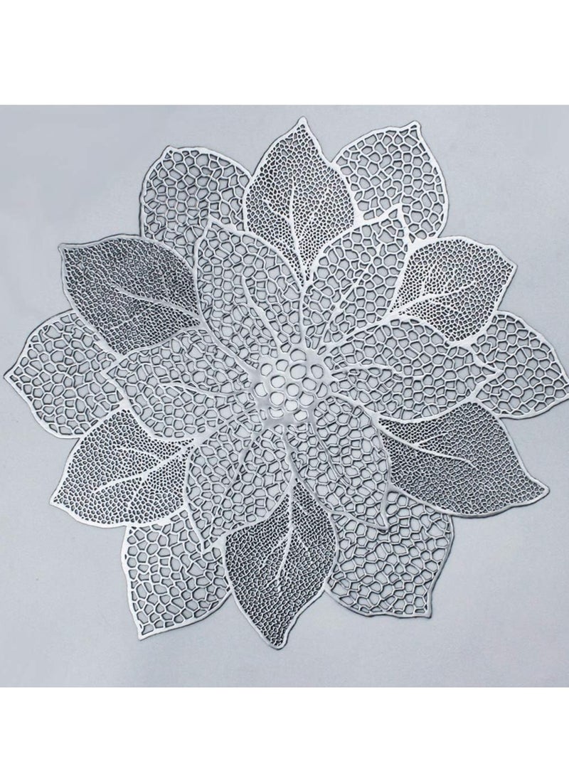 ناكسوس مفارش طعام فضية من الفينيل المضغوط لتزيين طاولة الطعام وحفلات الزفاف - Image 1