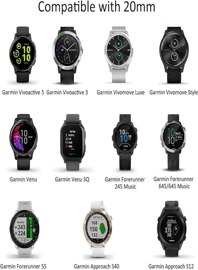 AK Metal Band Compatible with Garmin Vivoactive 5 / Vivoactive 3 / Venu 2 Plus/Venu Watch Bands, Mesh Loop Magnetic Strap for Garmin Vivoactive 5, Forerunner 645/245 Music Smart Watch (Black) - Image 2