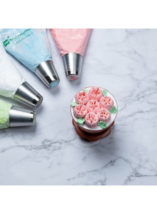 Restaurantware فوهة أنابيب روسية، فوهة تزيين كعكة على شكل توليب - #52، مقاومة للتآكل، فوهة تزيين من الفولاذ المقاوم للصدأ لتزيين الكعك، قابلة للغسل في غسالة الصحون، لتزيين الكب كيك، الكعك، أو البسكويت - Image 3