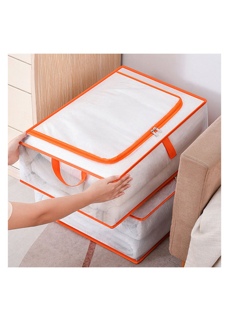 Bukela Large capacity transparent waterproof zipper rectangular storage container for blankets and quilts M 55x40x20cm - Image 2