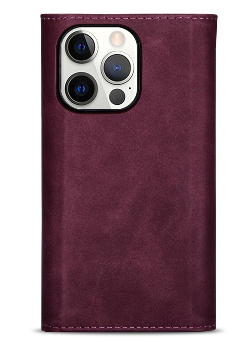 Suteni Flip Cover Leather Protective Hidden Card Slots Phone Case for iPhone - Image 1