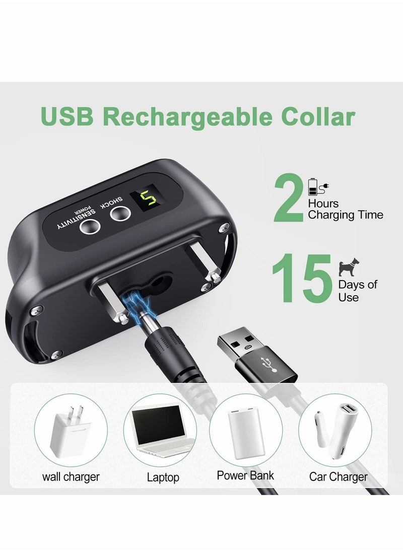 SYOSI - Rechargeable Dog Bark Collar with Beep Vibration and Shock, Anti Barking Collar for Small Medium Large Dogs, Humane Dog Training Device with 5 Adjustable Sensitivity Levels - Image 1