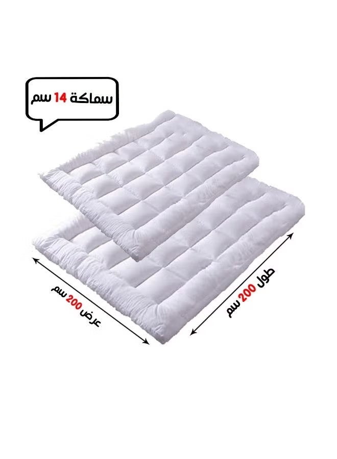 Package Two 2 Felt mattress of microfiber material 200*200*14cm - Image 2