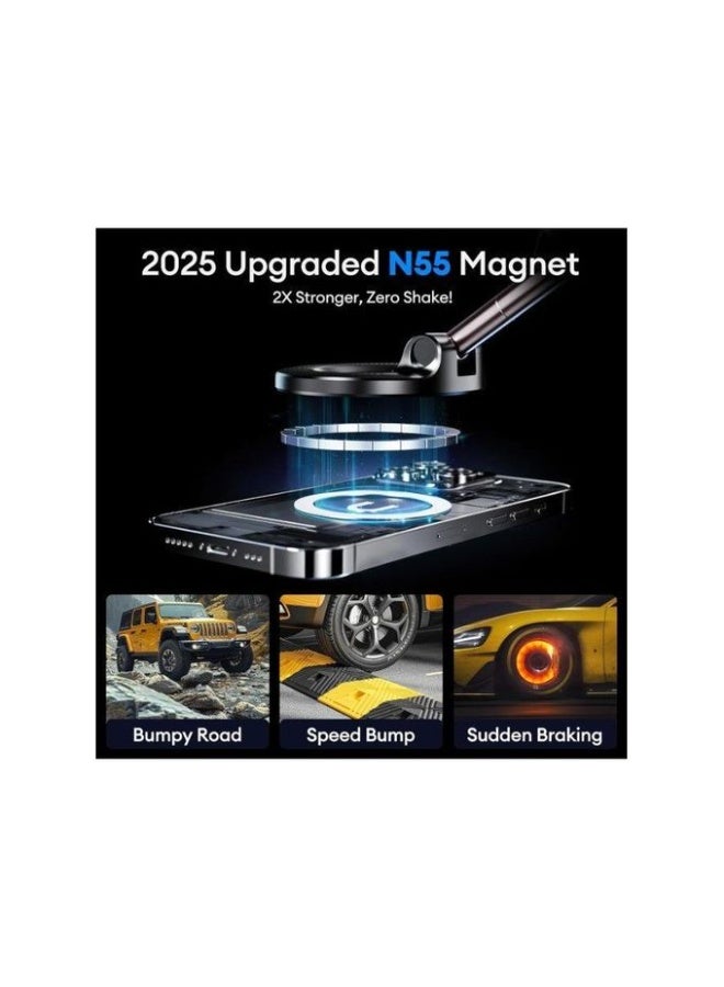 Magnetic Car Phone Holder with Strong Suction Base – 360-Degree Rotation – MagSafe Compatible - Image 3