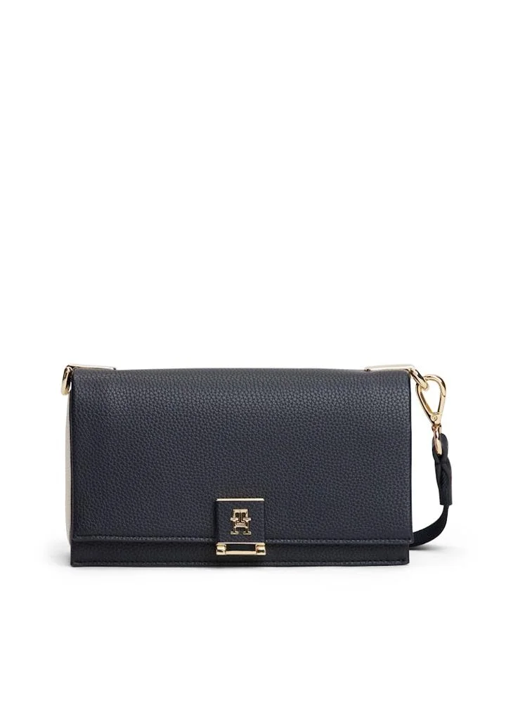 تومي هيلفيغر TH Monogram Pebble Grain Crossbody Bag