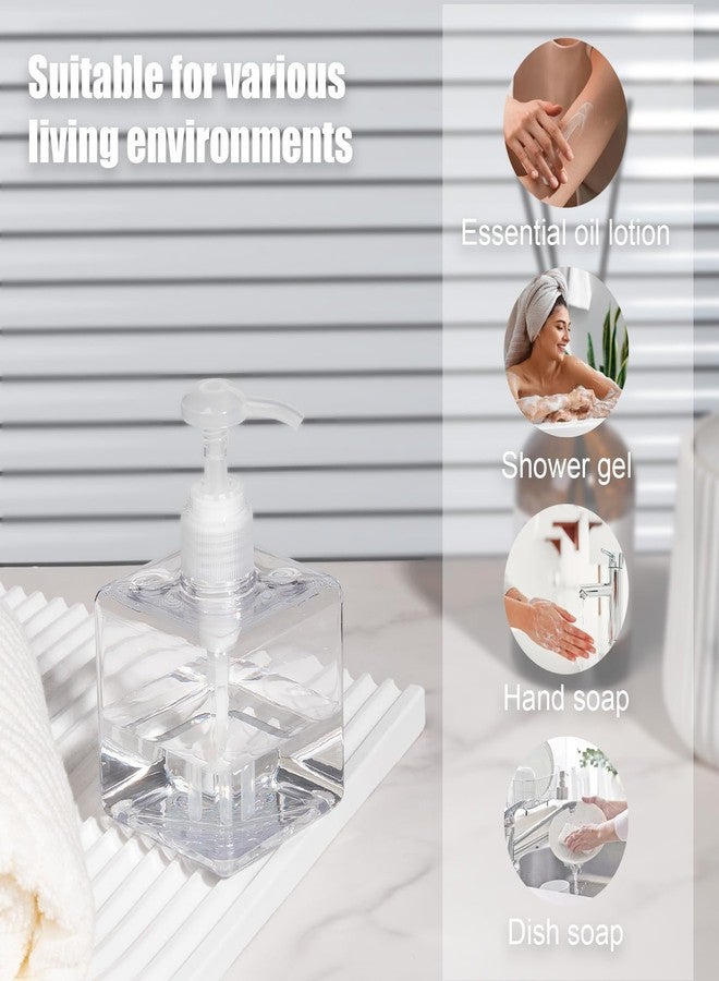 JiatuA Pump Bottle, Refillable Plastic Empty Lotion Soap Dispenser Liquid Container for Bathroom Shampoo and Body Wash, 8.5oz/250ml Clear 2 Pack - Image 2