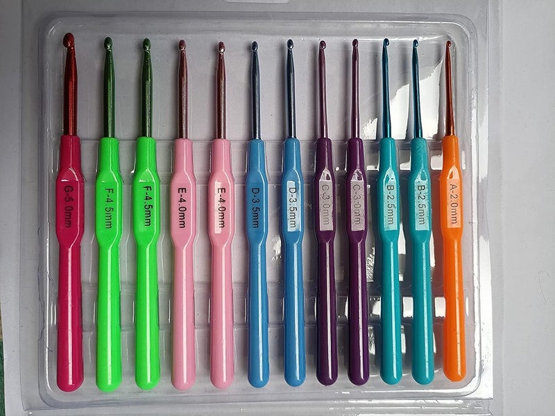 BestUBuy 12pcs Multicolor Aluminium Crochet Hook Knitting Needle Set for Sewing Craft Yarn Sweater Woolen Cloth (Size from 2.0mm to 5.0mm) - Image 3