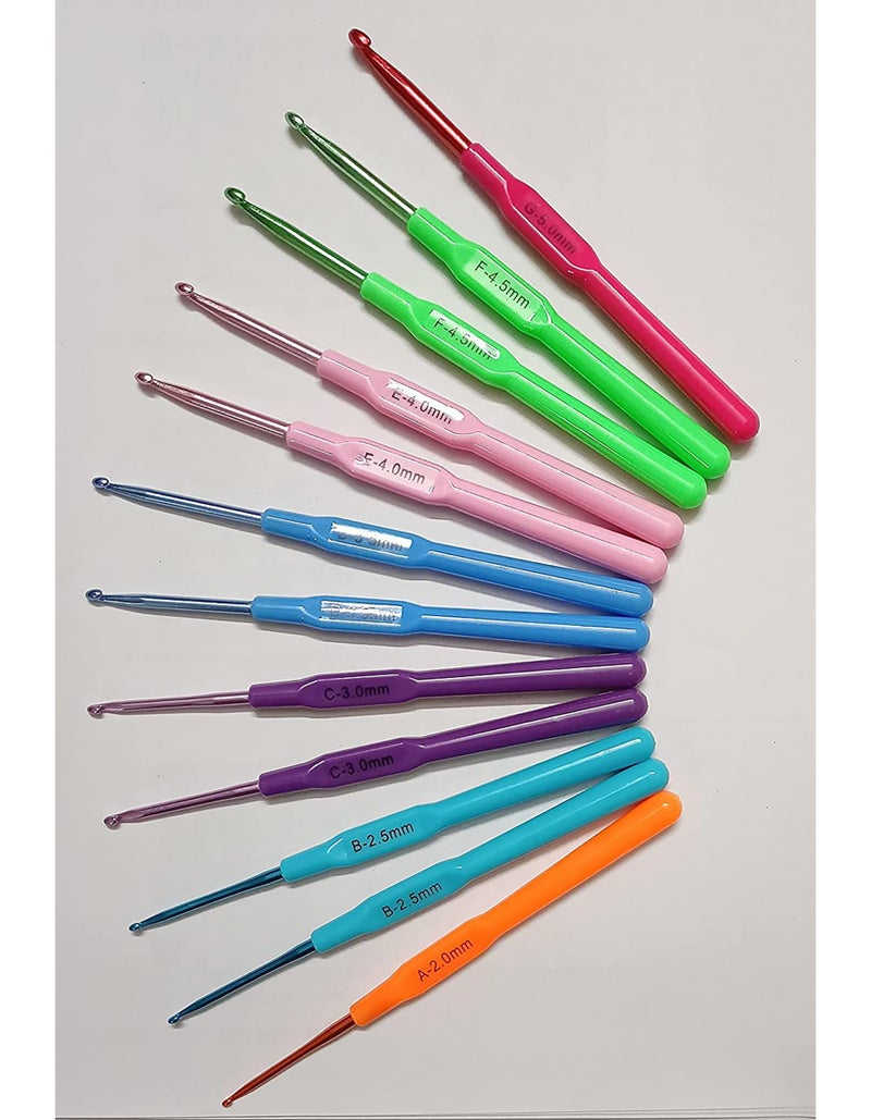 BestUBuy 12pcs Multicolor Aluminium Crochet Hook Knitting Needle Set for Sewing Craft Yarn Sweater Woolen Cloth (Size from 2.0mm to 5.0mm) - Image 4
