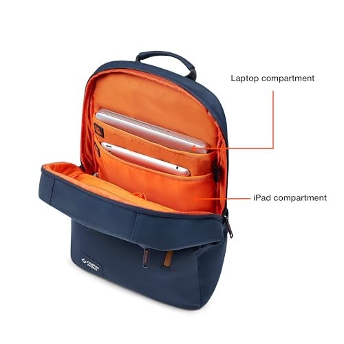 Nasher Miles Tribeca Premium Polyurethane Laptop Backpack 17L | Ideal for College, School, Office, Travel | Men, Women, Boys, Girls (Navy Blue) - Image 4