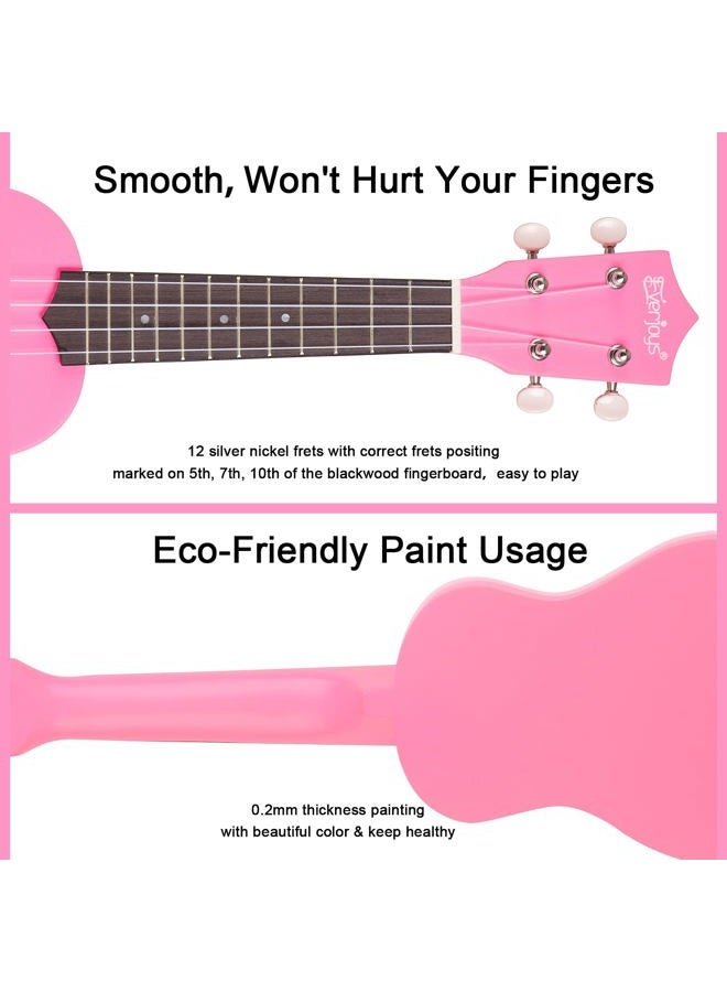 Everjoys Soprano Ukulele Beginner Pack-21 Inch w/Free Online Lesson Gig Bag Fast Learn Songbook Digital Tuner Pick All in One Kit - Image 3