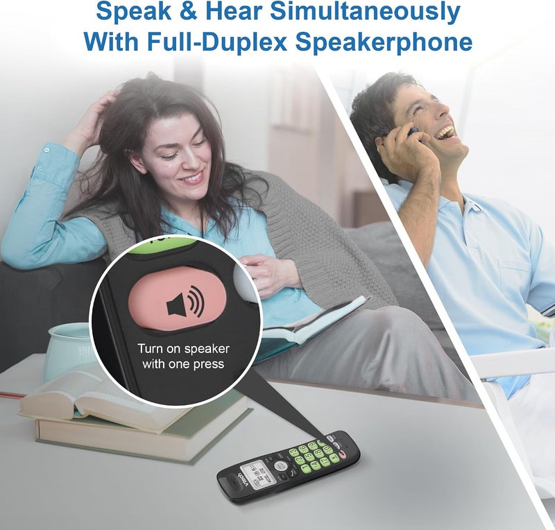 VTech VG131-11 DECT 6.0 Cordless Phone with Bluetooth, Full Duplex Speakerphone, Caller ID, and 1000ft Range (Black) - Image 2