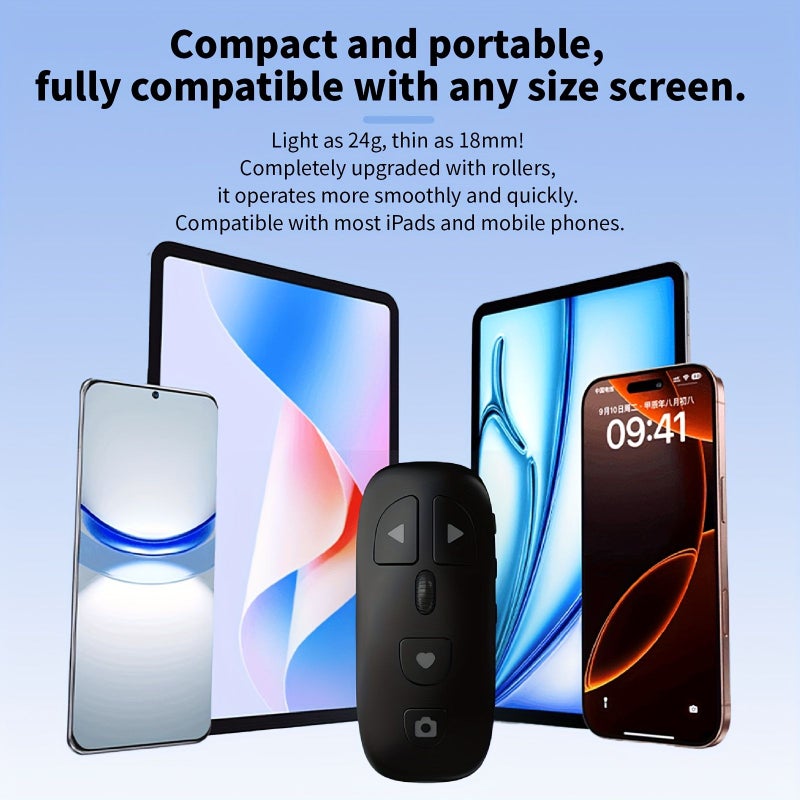 Grey Wireless Remote Control for Selfie Live Streaming Video Shooting Stable Connection - Image 1