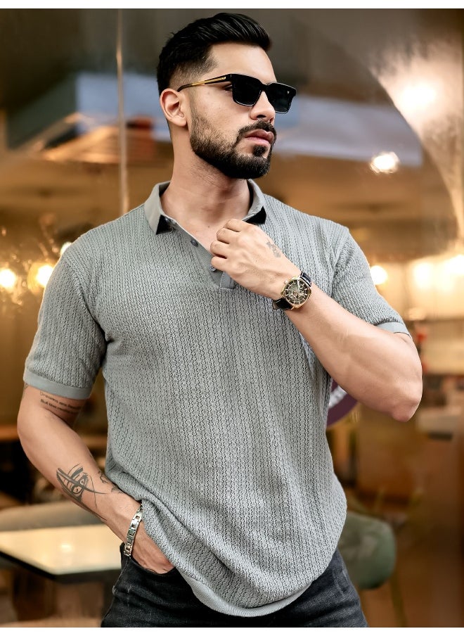 Maniac Men Textured FlatKnit Grey Cotton Slim Fit T-Shirt - pzsku/ZFF5E5652A2BDFB3327F9Z/45/_/1729573050/59bbfb8d-c672-47aa-98cc-e75e6d6a1589