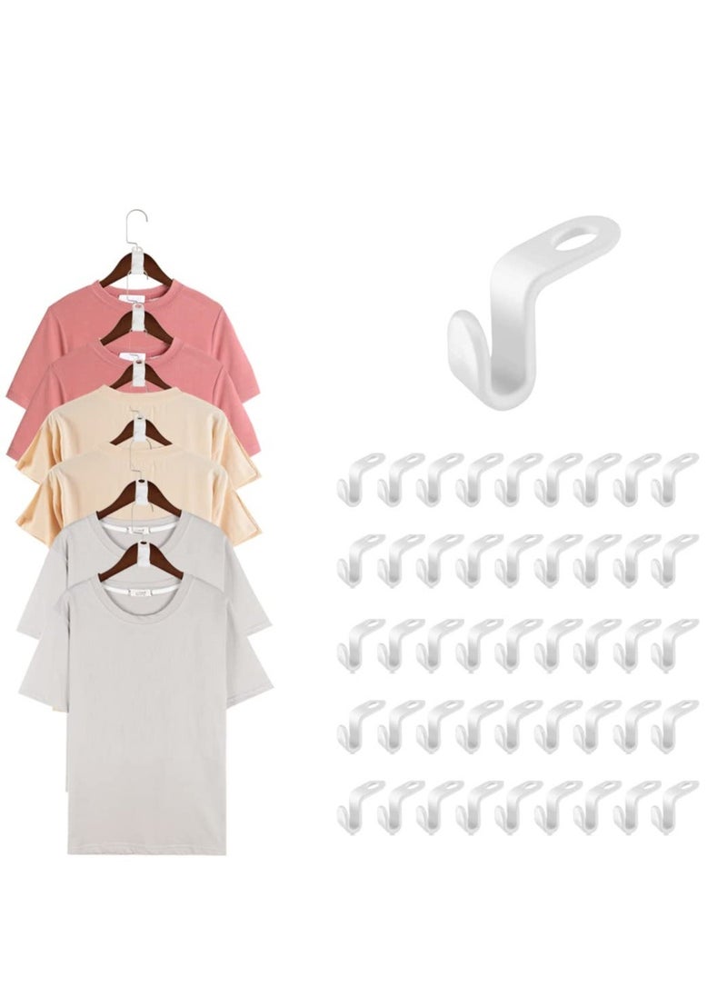 Hanger Connector Hooks, 72 Piece Cascading Hanger Hooks Hanger Extension Clips Heavy Duty Space Saving Cascading Hanger Hooks Plastic Hooks for Wardrobes, Storage Cabinets  - Image 1
