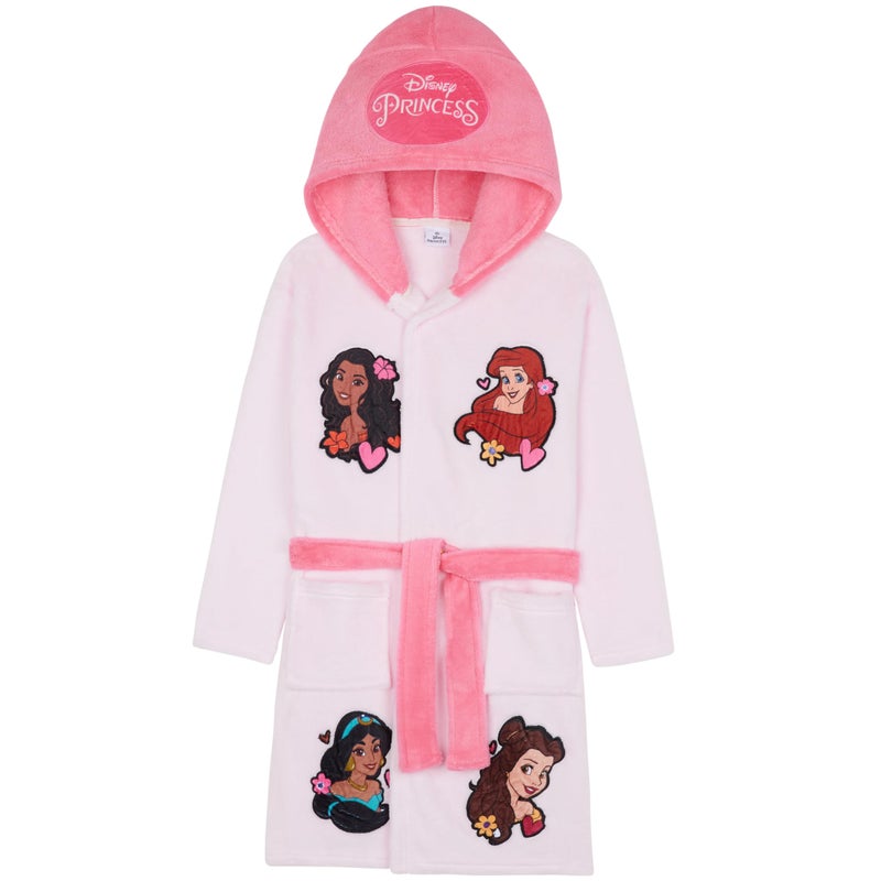 Get Trend Disney Fleece Bathrobe for Girls Dressing Gown Hooded Robe with Tie Belt Loungewear Gifts for Girls 23 Years Light Pink Disney - Image 2