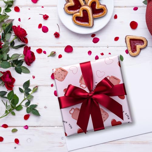 Festiko® I Love You Gift Wrapping Paper Sheets (Pack of 10 Sheets), Valentine's Day Wrapping Paper, Love Theme Printed Wrapping Papers - Image 5