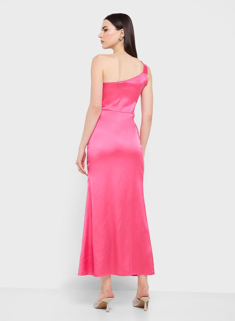 جينجر فستان ساتان بكتف واحد - Image 2