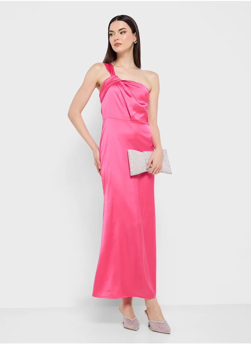 جينجر Satin One-Shoulder Dress