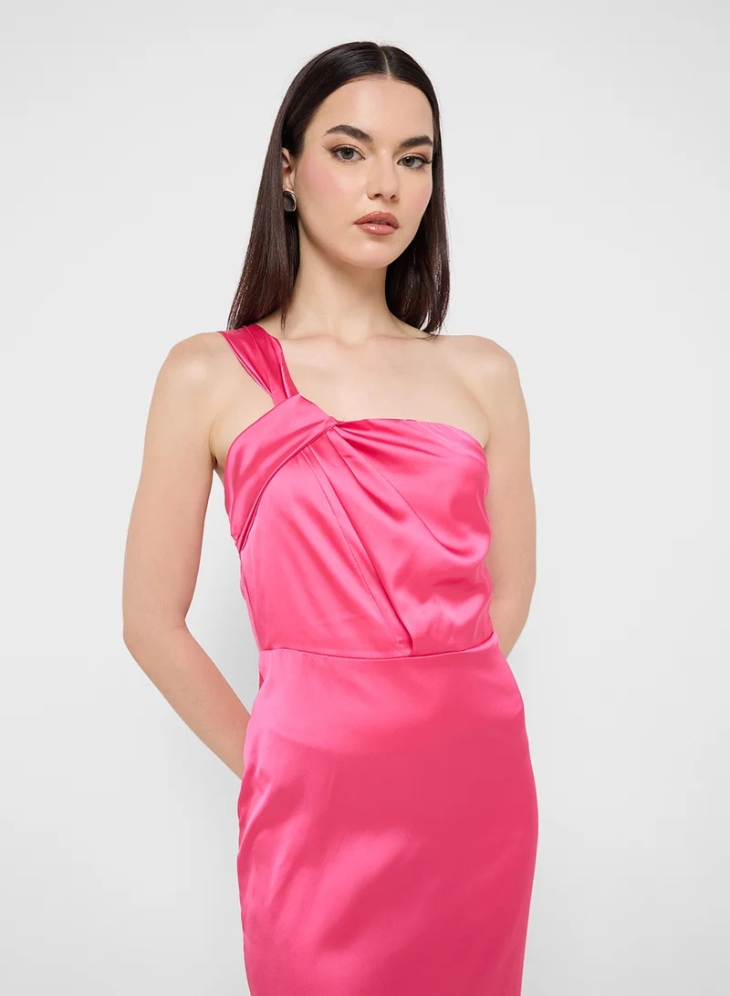 Ginger Satin One-Shoulder Dress