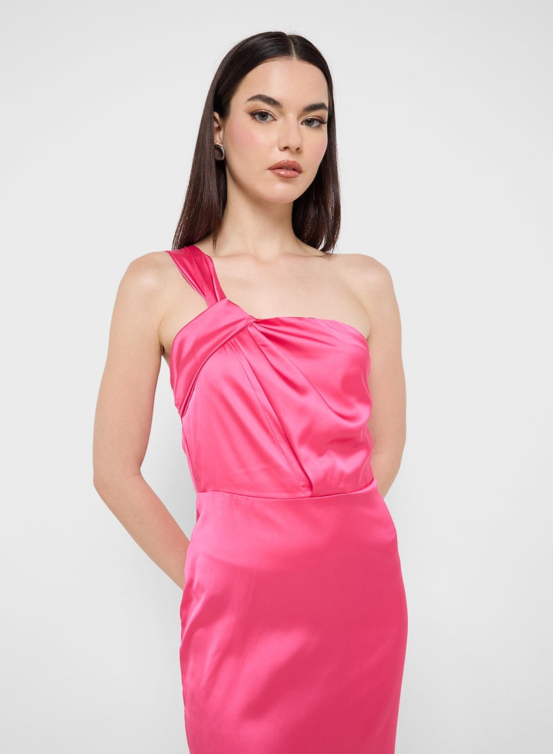 جينجر فستان ساتان بكتف واحد - Image 3