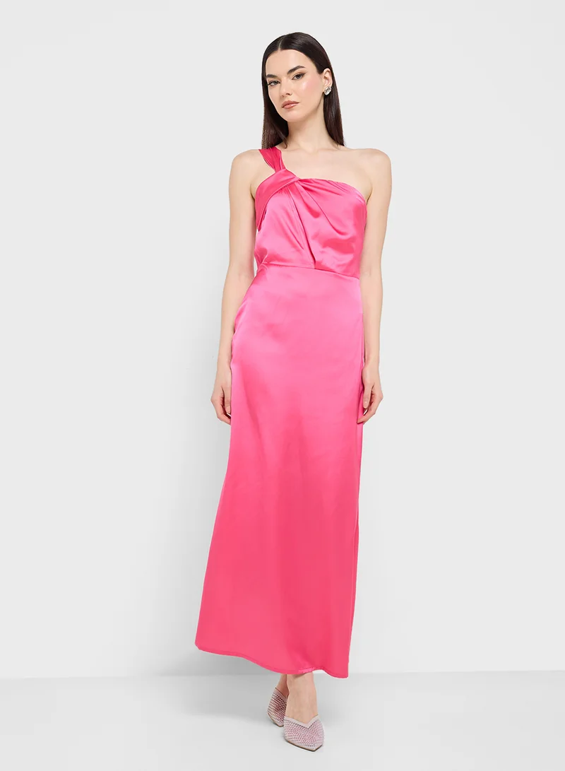 Ginger Satin One-Shoulder Dress
