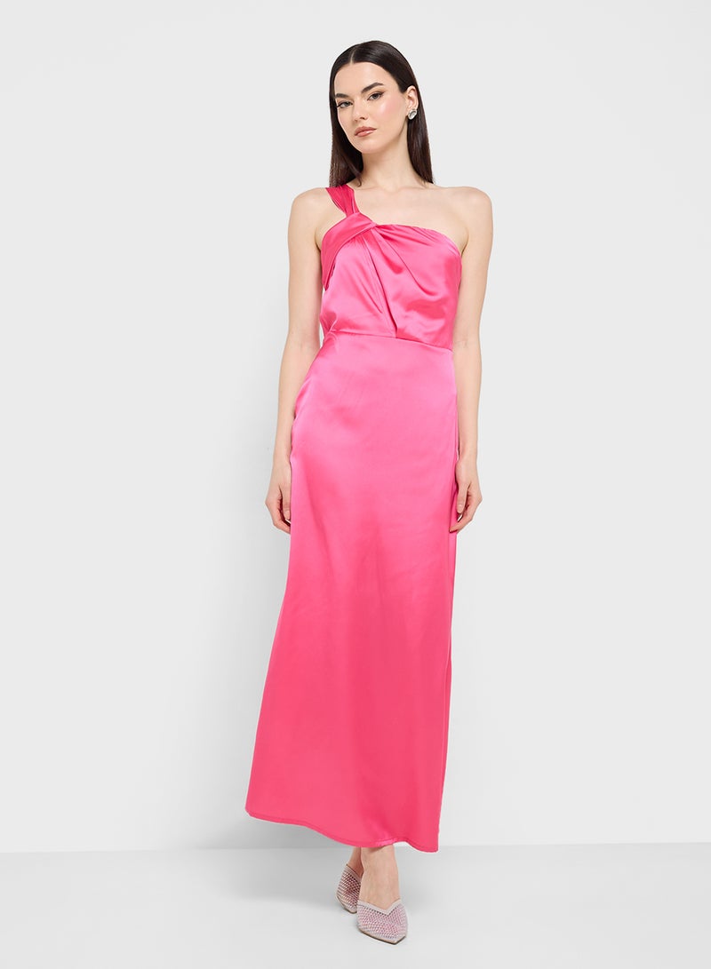 جينجر فستان ساتان بكتف واحد - Image 4