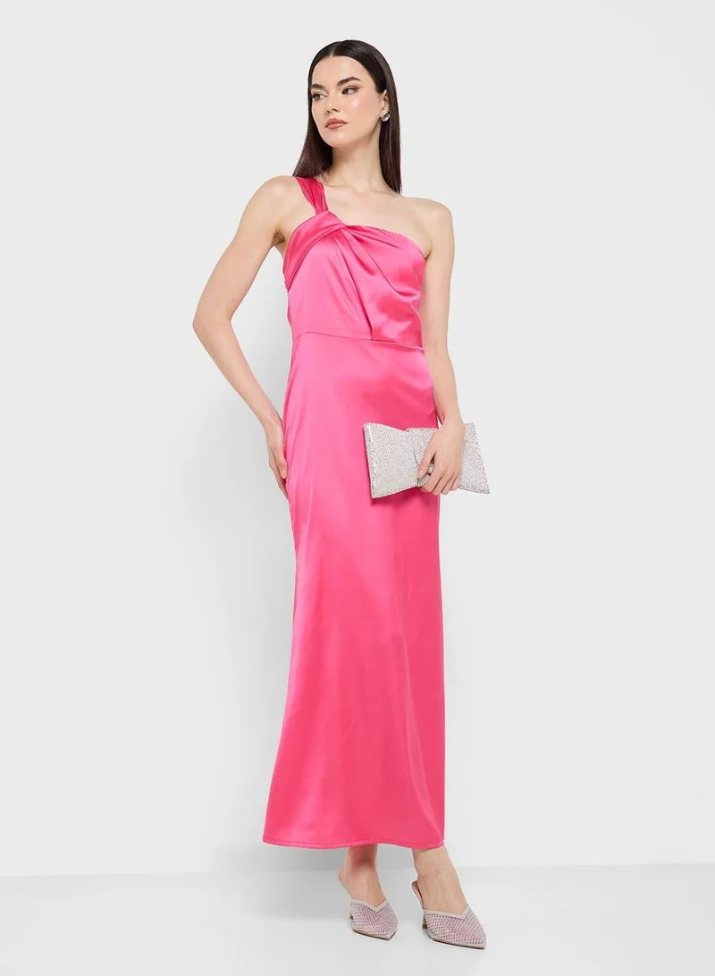 Ginger Satin One-Shoulder Dress