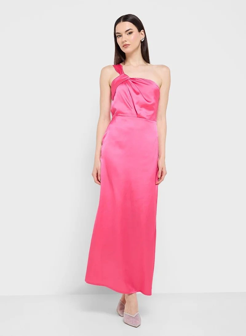 Ginger Satin One-Shoulder Dress