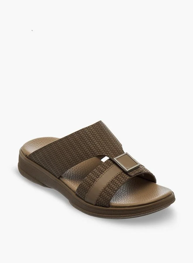 بابلوسكي Boys Textured Leather Arabic Sandals