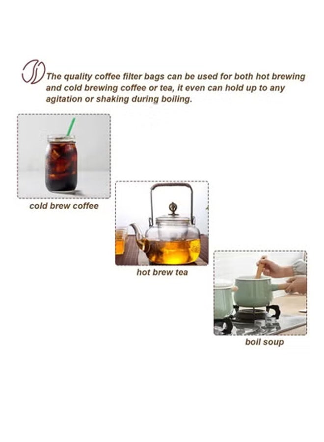 Peachjoy 100pcs Cold Brew Bags, Disposable Coffee Filter Bag Fine Mesh Brewing Drawstring Pouches for Iced Coffee Hot Tea Herb Spice  - Image 4