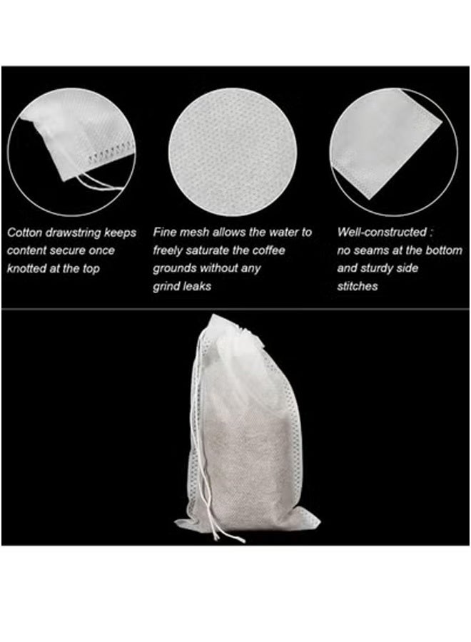 Peachjoy 100pcs Cold Brew Bags, Disposable Coffee Filter Bag Fine Mesh Brewing Drawstring Pouches for Iced Coffee Hot Tea Herb Spice  - Image 5