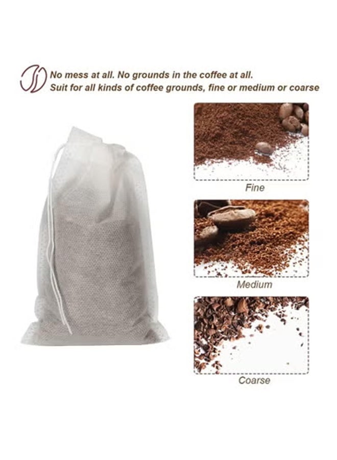 Peachjoy 100pcs Cold Brew Bags, Disposable Coffee Filter Bag Fine Mesh Brewing Drawstring Pouches for Iced Coffee Hot Tea Herb Spice  - Image 2