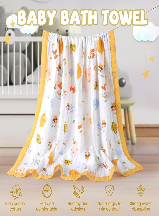 CUTEABLY بطانية أطفال من الموسلين من كيوتيبلي، 110 × 100 سم، أصفر - Image 3