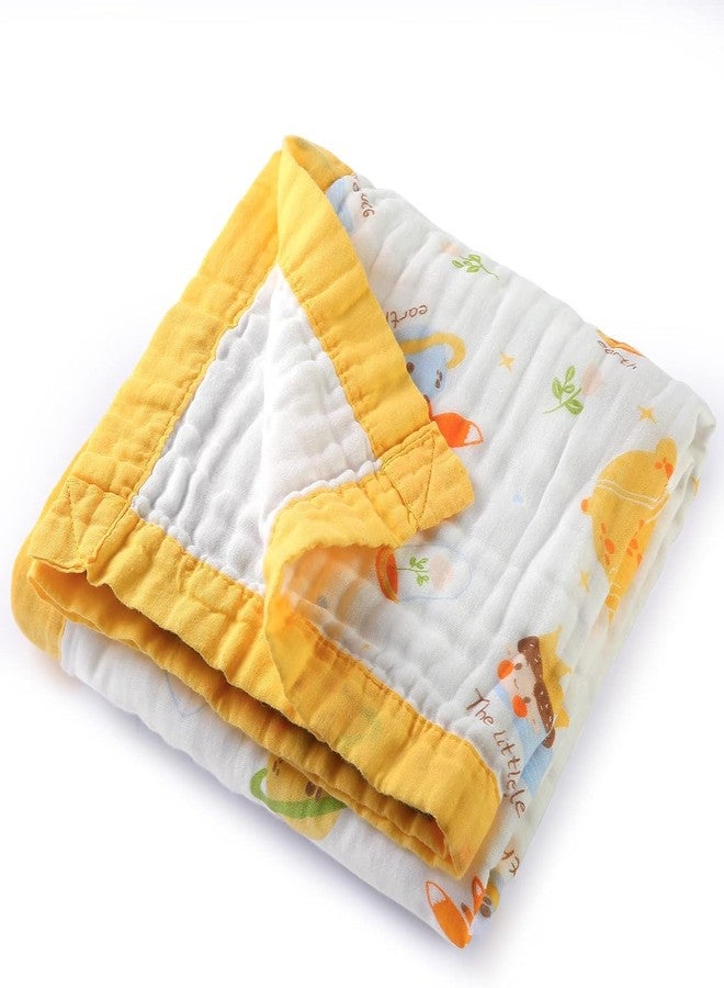 CUTEABLY بطانية أطفال من الموسلين من كيوتيبلي، 110 × 100 سم، أصفر - Image 5