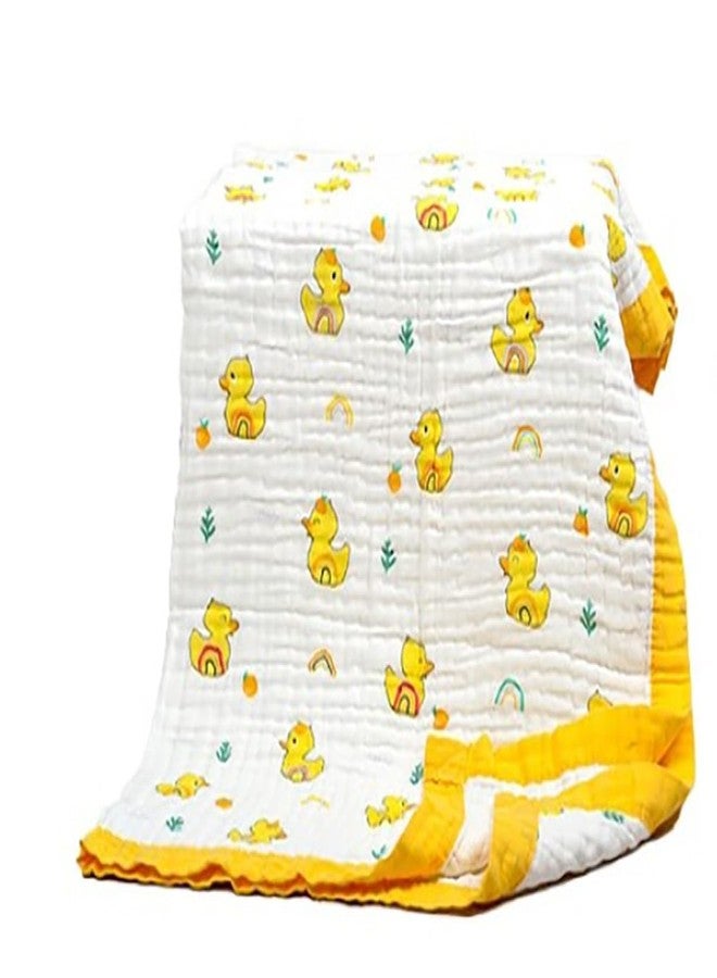 CUTEABLY بطانية أطفال من الموسلين من كيوتيبلي، 110 × 100 سم، أصفر - Image 1