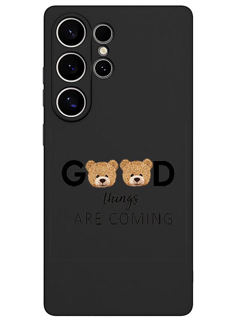Theodor Protective Slim Fit Case Liquid Silicone Cover with Full Body Protection Anti-Scratch Shockproof Case For Samsung Galaxy S25 Ultra (Black) - Good thingsa are coming  - Image 1