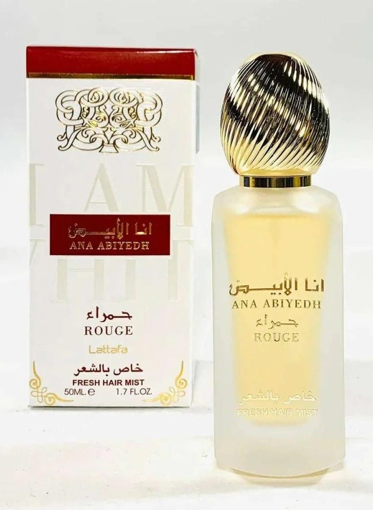 Lattafa Ana Abiyedh Rouge Fresh Hair Mist EDP 50ML - Image 1
