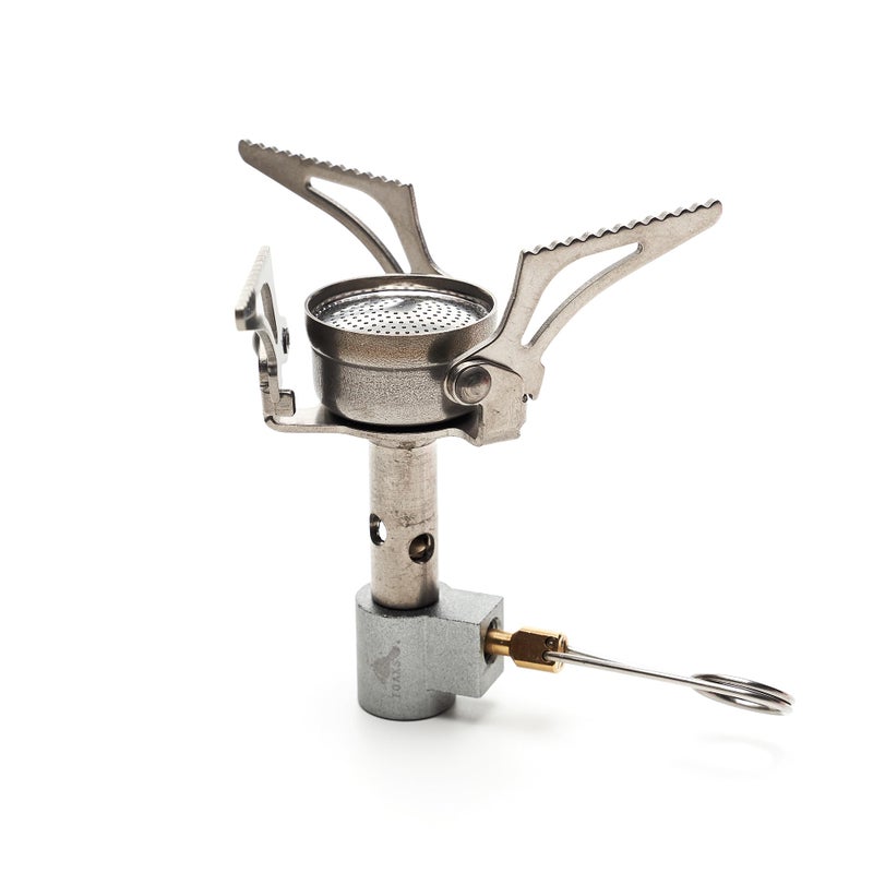 TOAKS Titanium Ultralight Gas Stove â€“ 1.7 oz Compact Backpacking Stove, Foldable Legs, Precision Jet Burner â€“ Durable, Fuel Efficient, Affordable - Image 1