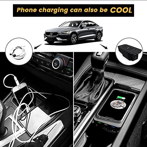 COTAZA Car Wireless Phone Charger for Volvo 2017-2025 XC90 XC60 S90 S60 V90 V60 2025 2024 2023 2022 2021 2020 2019 2018 2017 Center Console Accessories Charging Pad - Image 4