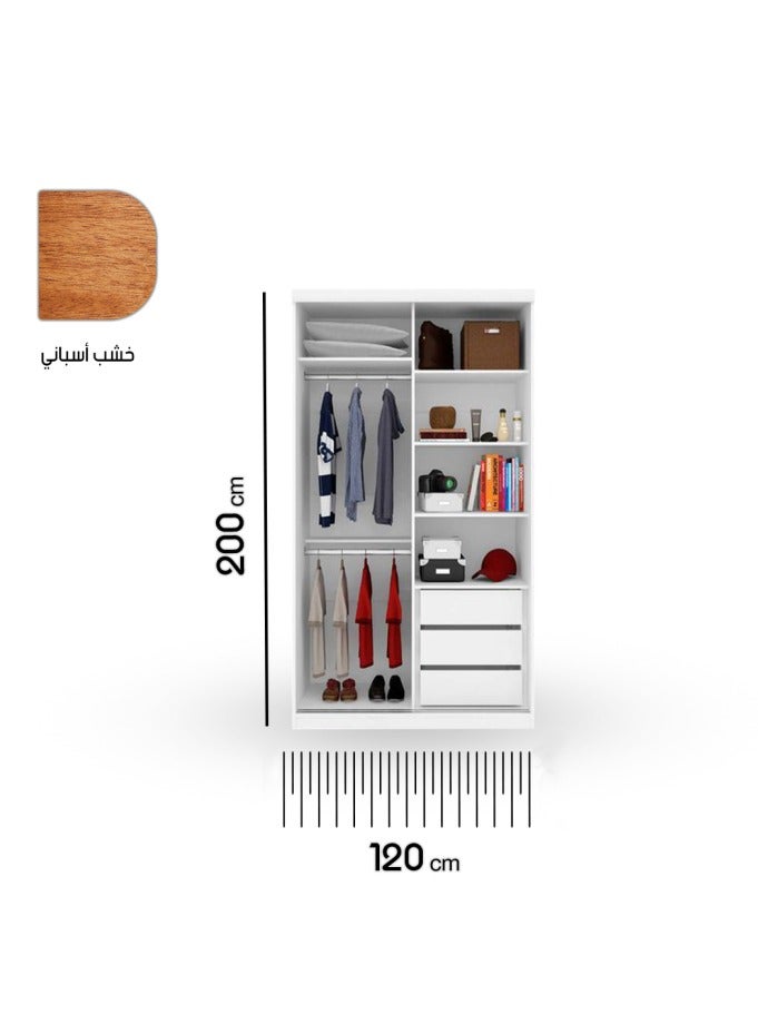 دولاب اللون ابيض - 120سم  - Image 2