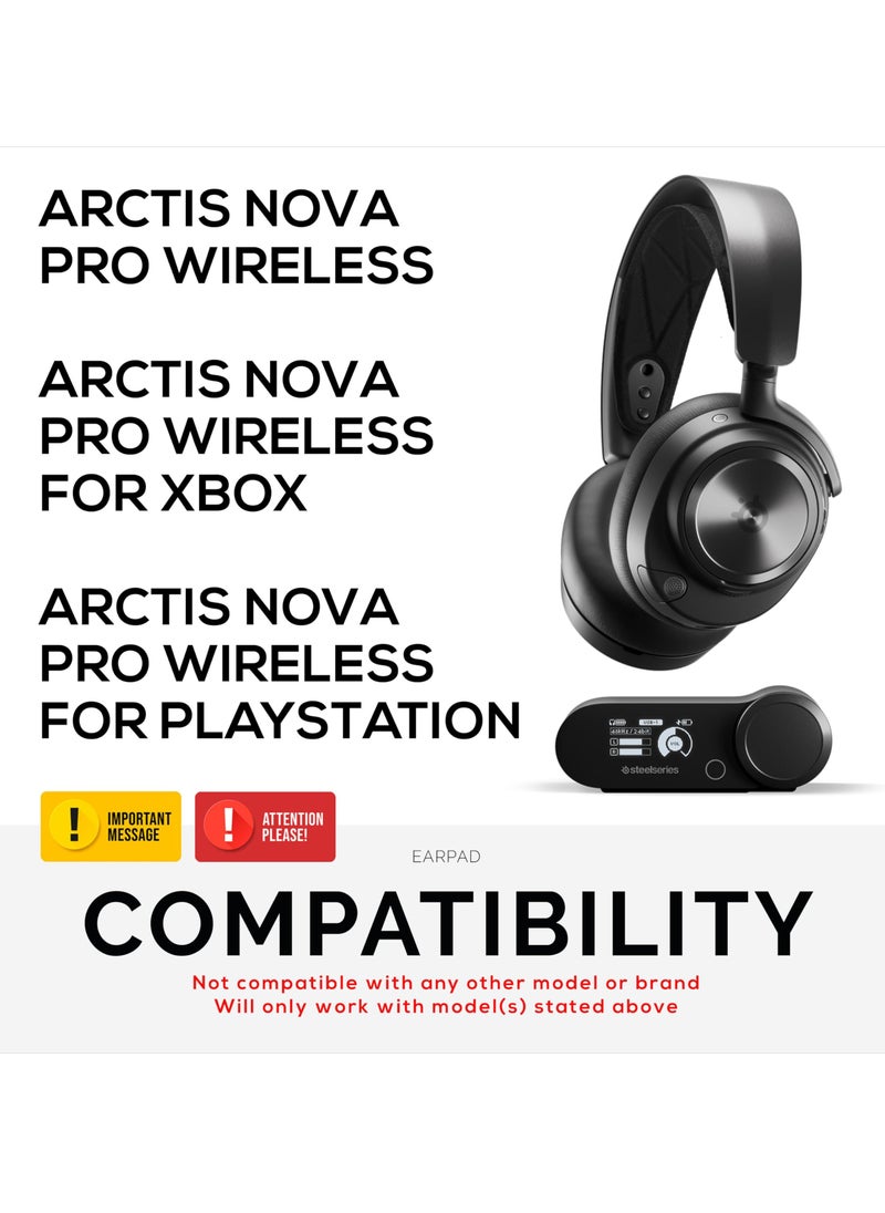 Generic - Replacement Ear Pads for Arctis Nova Pro Wireless with Thick Memory Foam, Cooling Gel, Breathable Mesh, Leather, Improved Comfort Sound Isolation Earpads - Image 1