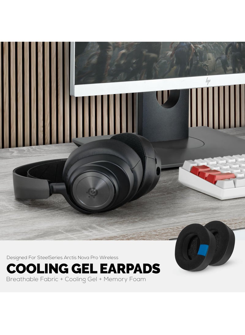 Generic - Replacement Ear Pads for Arctis Nova Pro Wireless with Thick Memory Foam, Cooling Gel, Breathable Mesh, Leather, Improved Comfort Sound Isolation Earpads - Image 1
