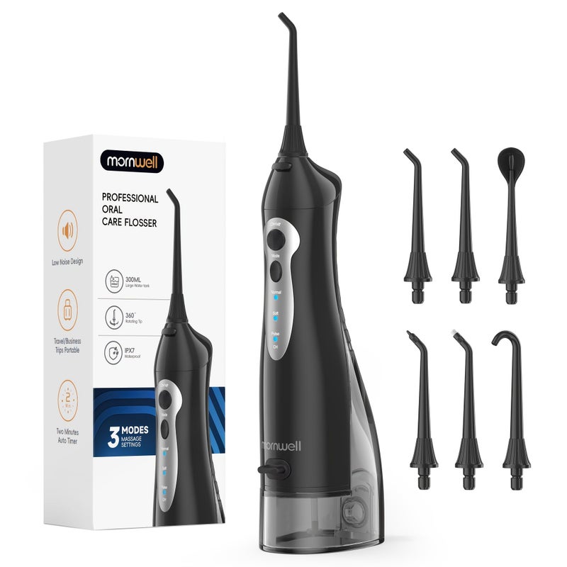 Classic Portable Oral Irrigator 10.14oz Large Water Tank IPX7 Includes 4 Nozzles Rechargeable Teeth Cleaner White Suitable For Gifts Or Self Use - Image 2