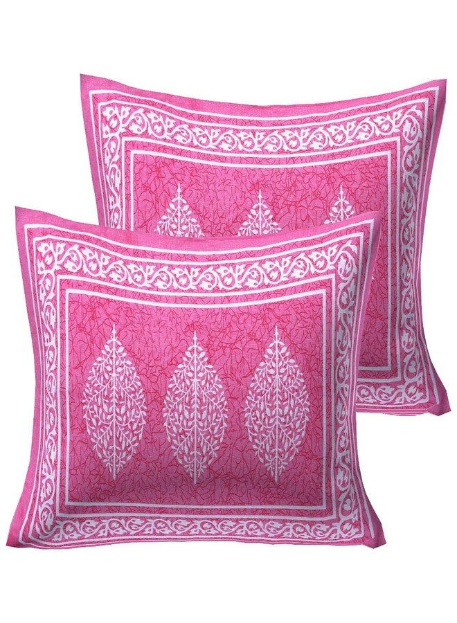 ART WORLD Queen Size Double Bed Sheet with Pillow Covers Pure Cotton Jaipuri Traditional Printed Bedcover (Pink) - Image 3