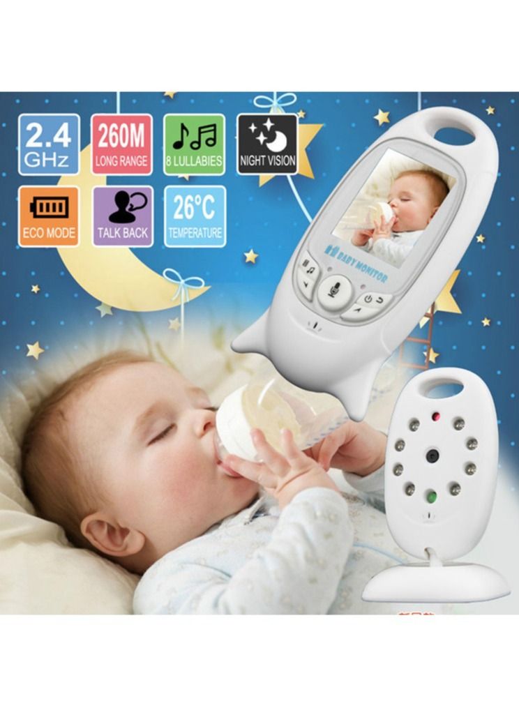 Baby Monitor Video Baby Monitor Wireless with Camera Night Vision Temperature Monitoring Lullaby, 2-Way Intercom System, Color LCD Screen, for Baby, Pet, Old People, sound sensor function