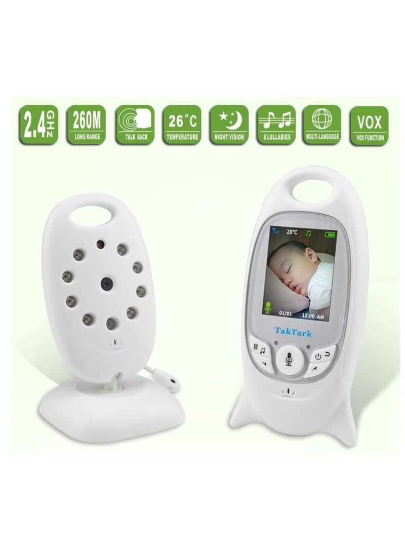 Baby Monitor Video Baby Monitor Wireless with Camera Night Vision Temperature Monitoring Lullaby, 2-Way Intercom System, Color LCD Screen, for Baby, Pet, Old People, sound sensor function