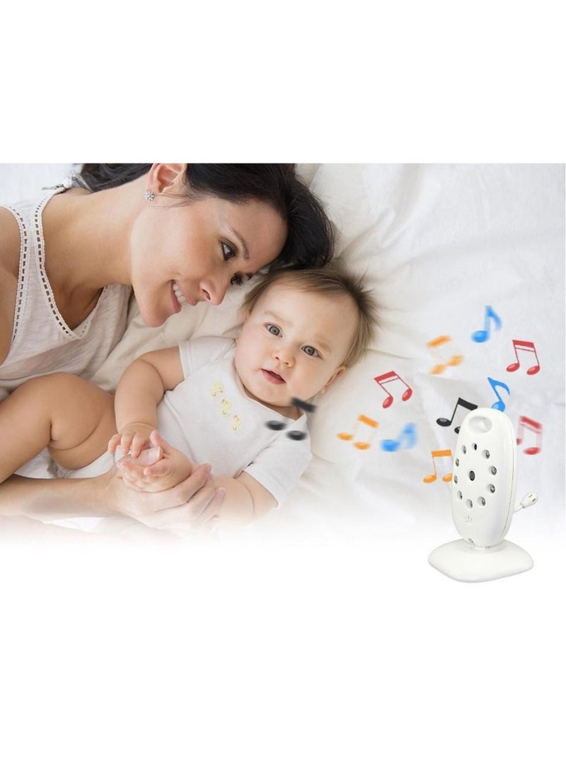 Baby Monitor Video Baby Monitor Wireless with Camera Night Vision Temperature Monitoring Lullaby, 2-Way Intercom System, Color LCD Screen, for Baby, Pet, Old People, sound sensor function