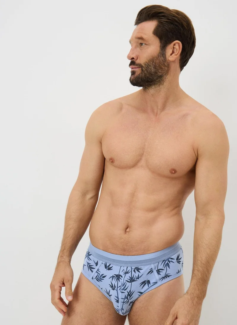 Matalan 5 Pack Blue Leaf Pattern Briefs