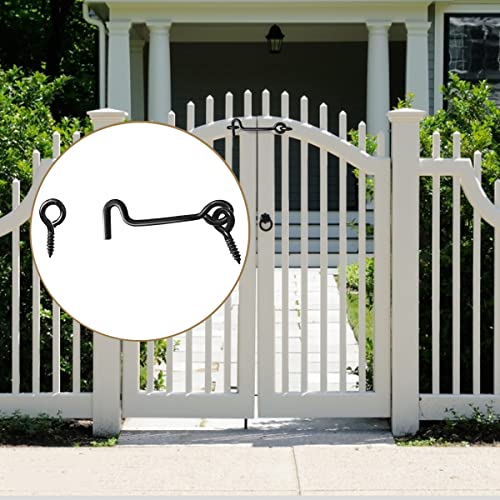 Sdstone Cabin Hook & Eye Latch Gate Door Swivel Window Latch with Mounting Screws, Carbon Steel Door Hook (3 inch, 5PCS) - Image 5