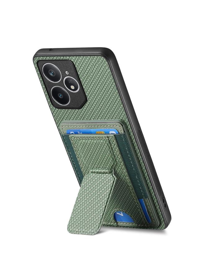 S-TOP Case For Realme Neo7 Carbon Fiber Fold Stand Elastic Card Bag Phone Case - Image 3